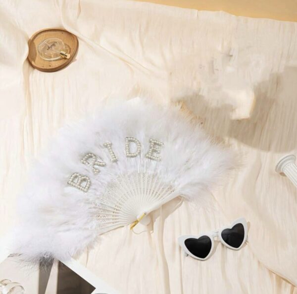Non-Foldable Faux Pearl & Feather - Image 2